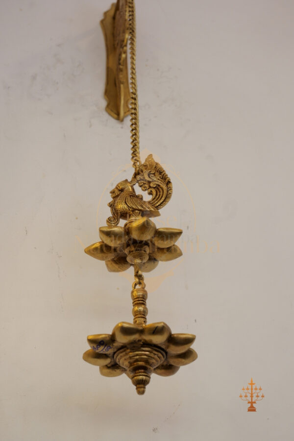 Annapakshi Akshara Jyothi - Solid Brass Hanging Thooku Vilakku