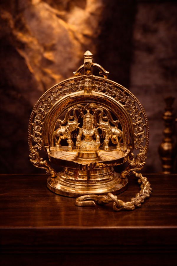 Bronze Gajalakshmi Hanging Thooku Vilakku