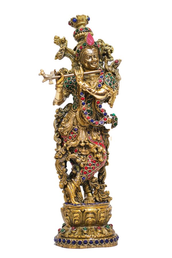 Stone Krishna Idol (14 inch)