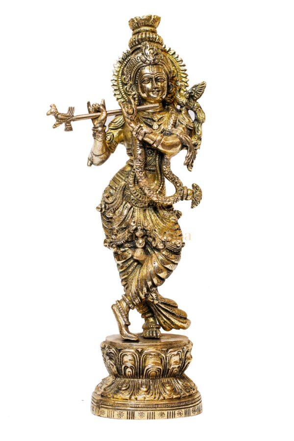 Premium Glossy Krishna Idol – Slender Jewel Design Krishna