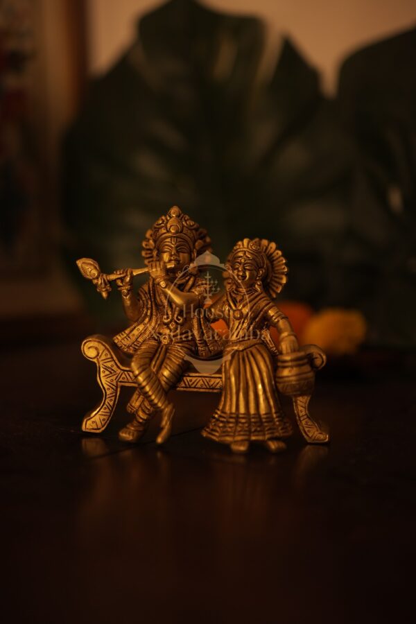 Radha Krishna Brass Idol | Divine Love Couple | HON Signature