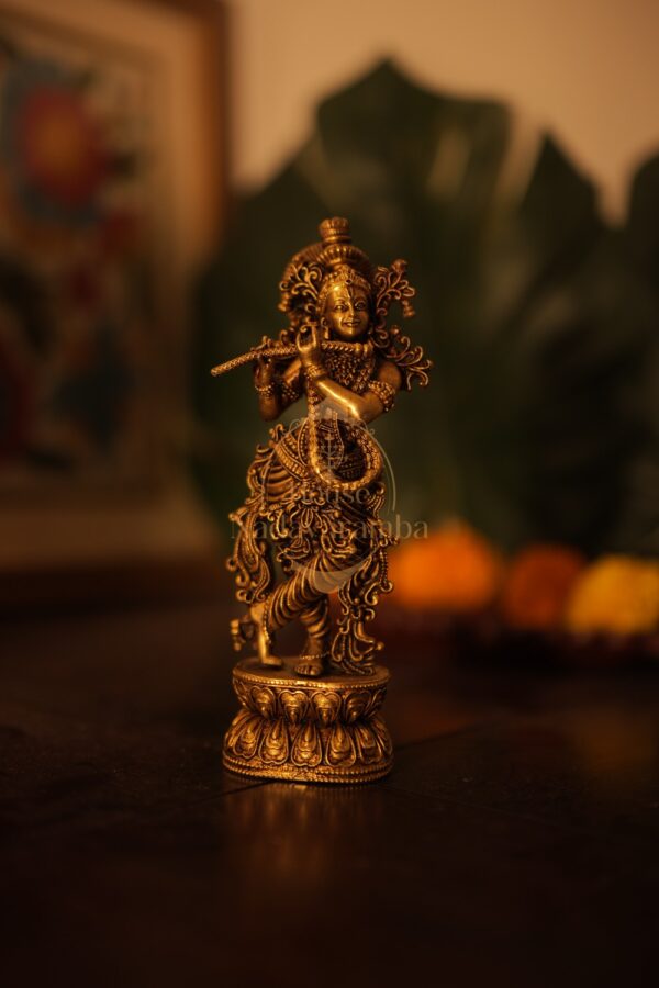 Lightweight Brass Krishna Idol