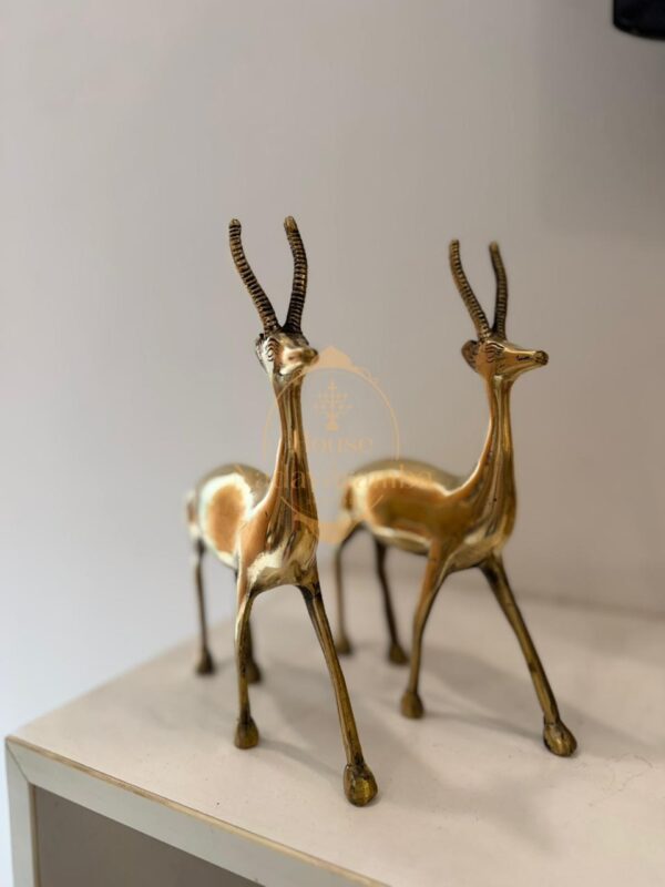 Graceful Slender Deer Figurine – Solid Brass Home Décor Sculpture