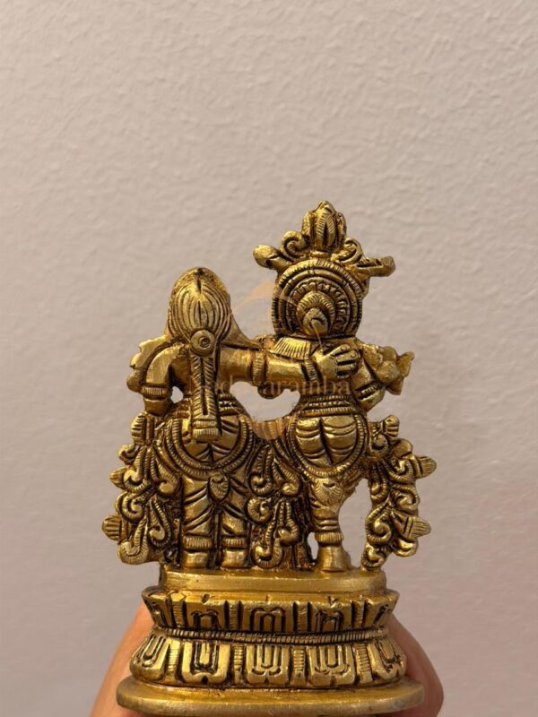 Mini Radha Krishna Idol – Divine Brass Love Symbol