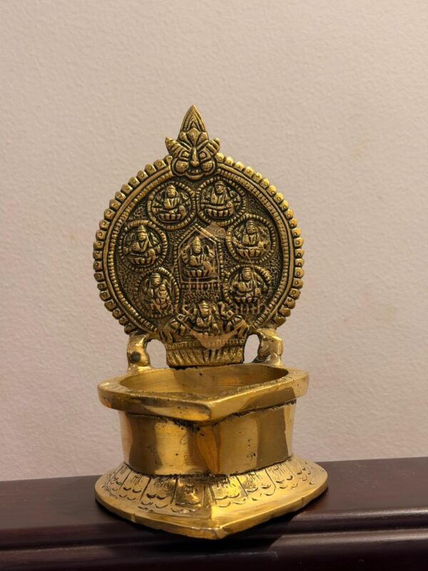 Ashtalakshmi Aesthetic Deepam – Traditional Brass Lamp